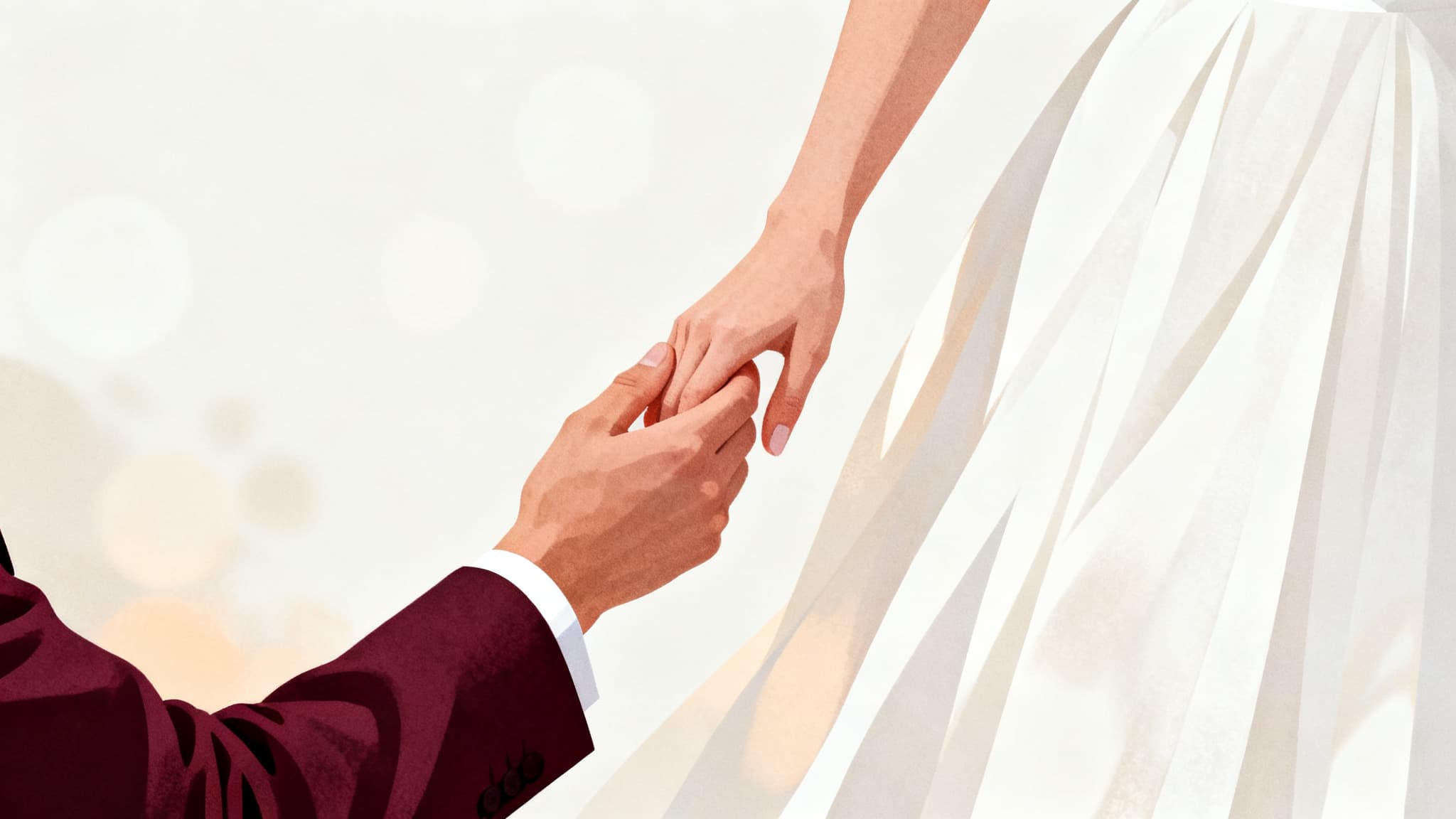 Wedding celebration in warm natural light